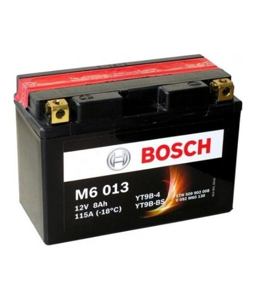 AKÜ: Bosch M6013 12V 8Ah AGM YT9B-BS Motosiklet Aküsü