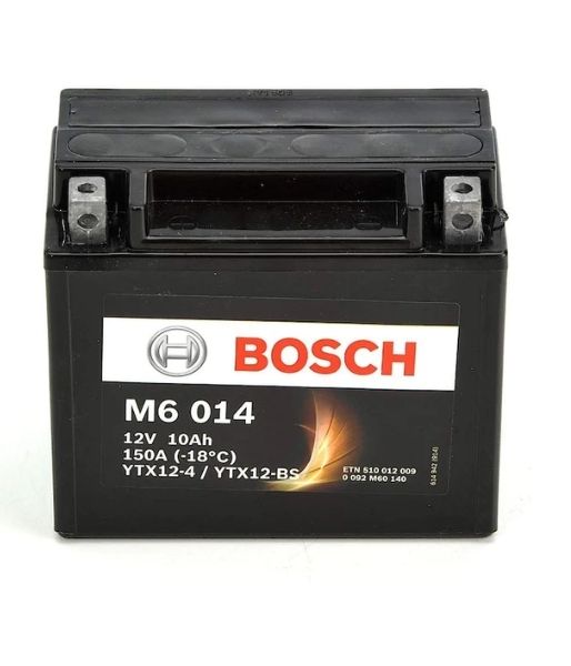 AKÜ: Bosch M6014 12V 10Ah AGM YTX12-BS Motosiklet Aküsü (FA108 Yeni Tip)